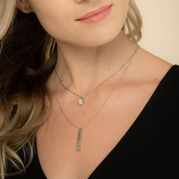 Give Justice Silver Bar Necklace