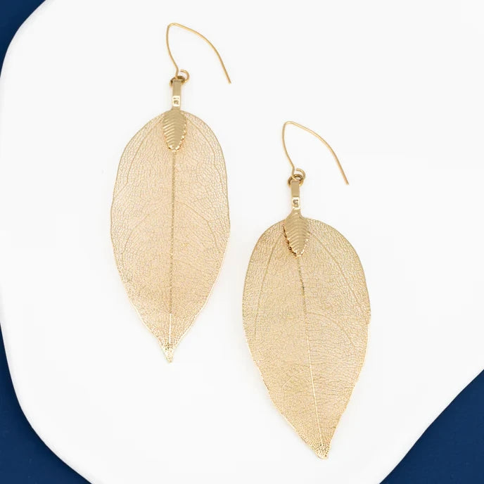 One-of-a-Kind Leaf Earrings in Gold