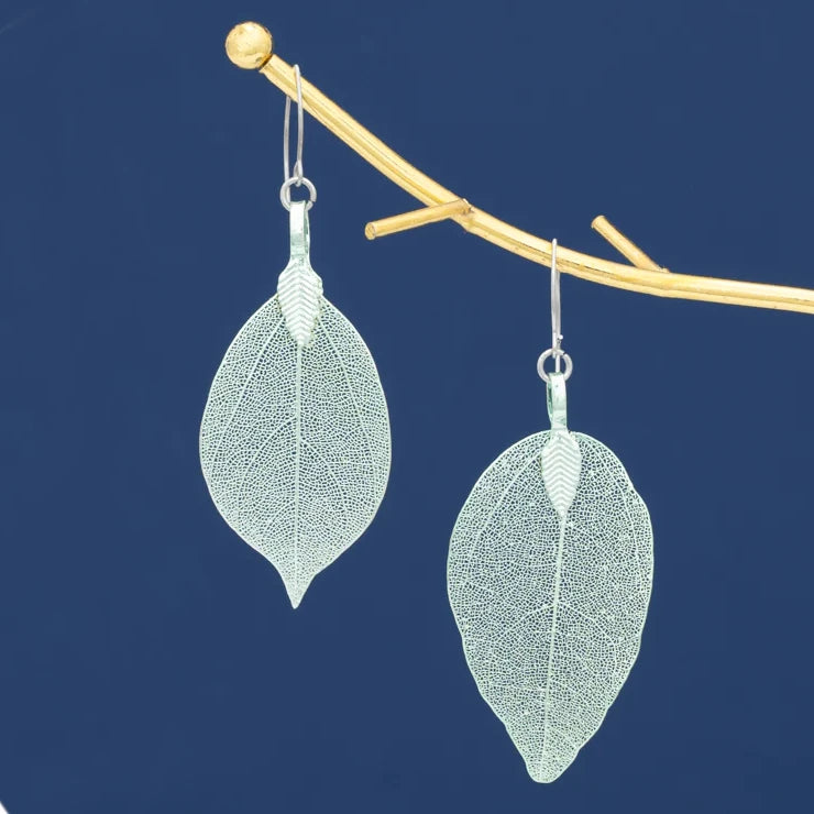One-of-a-Kind Leaf Earrings in Moss Green