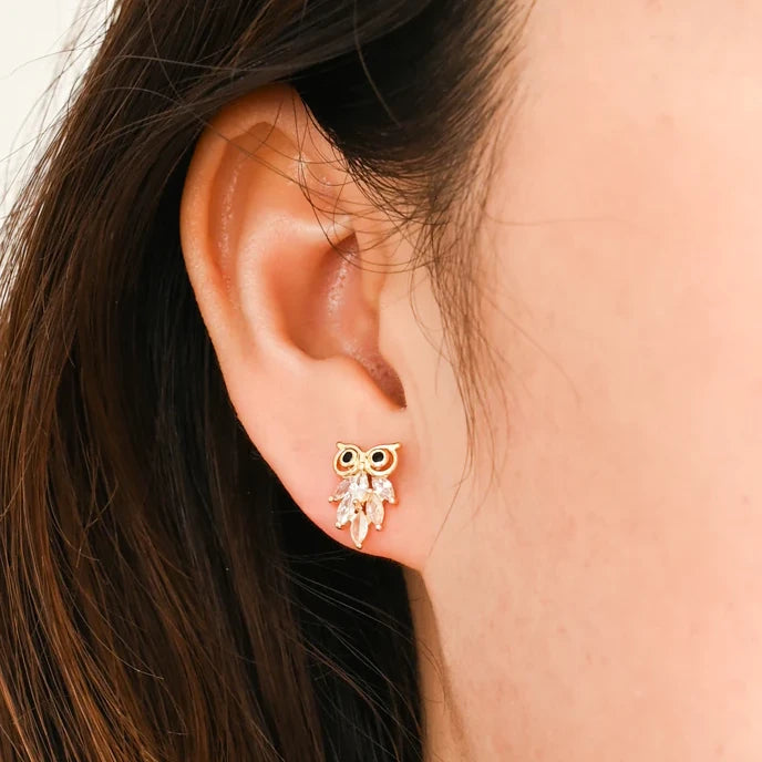Owl Zircon Studs