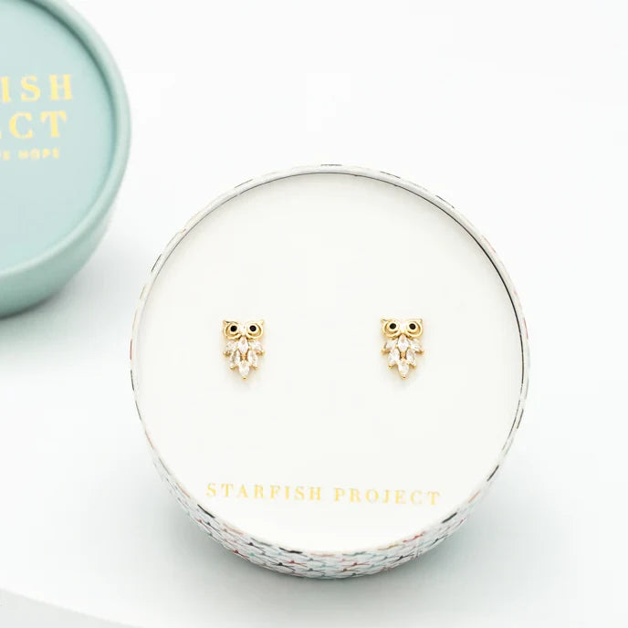 Owl Zircon Studs