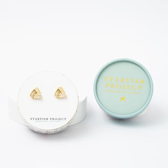 Prism Gold and Zircon Studs