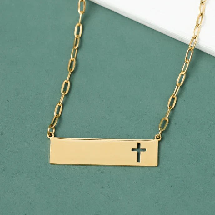 Tree of Life Cross Necklace in Gold
