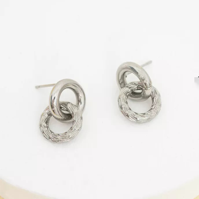 Bound Together Earrings in Silver