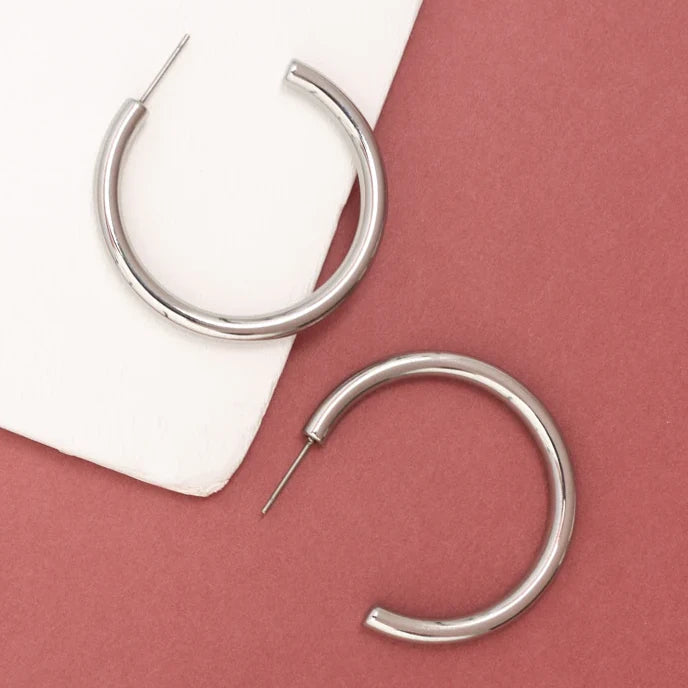 Classic Hoop Earrings in Silver