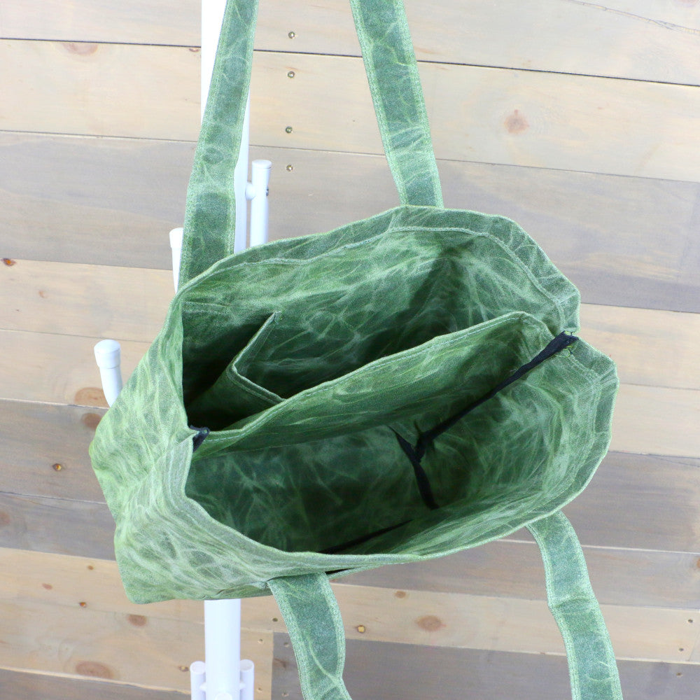 Resilient Tote Bag - Green Waxed Canvas