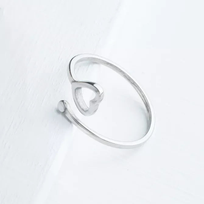 Ada Silver Heart Ring Product Shot