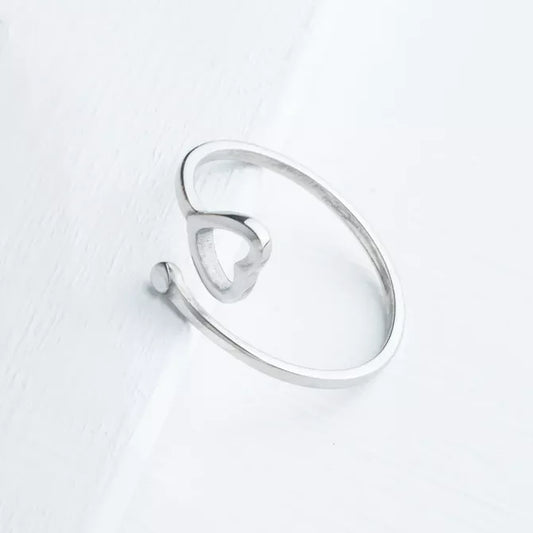 Ada Silver Heart Ring Product Shot