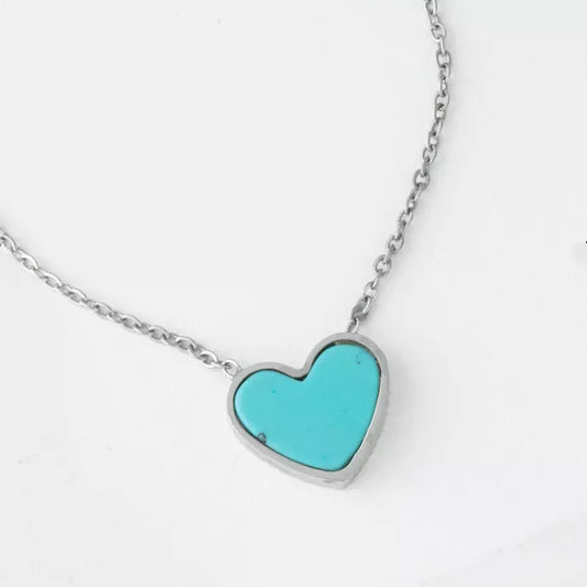 Bay Turquoise Heart Necklace Product Shot