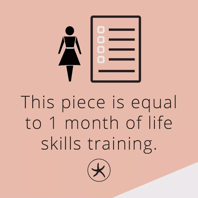 This piece is equal to 1 month of life skills training.