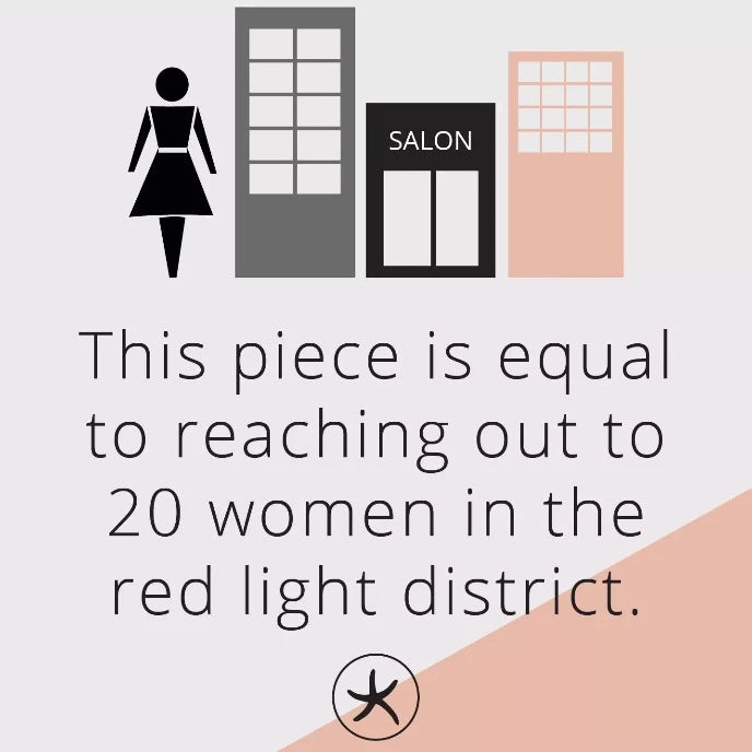 This piece is equal to reaching out to 20 women in the red light district.