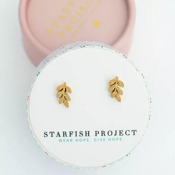 Frosted Rowen Stud Earrings Box Shot