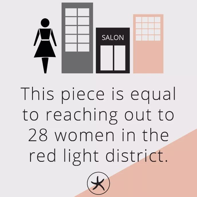 This piece is equal to reaching out to 28 women in the red light district.