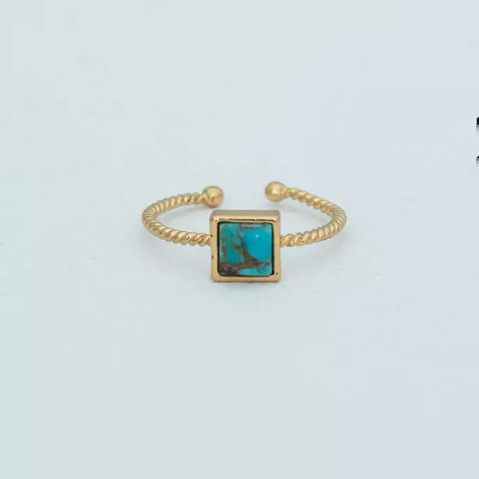 Jayne Turquoise Square Ring Product Shot