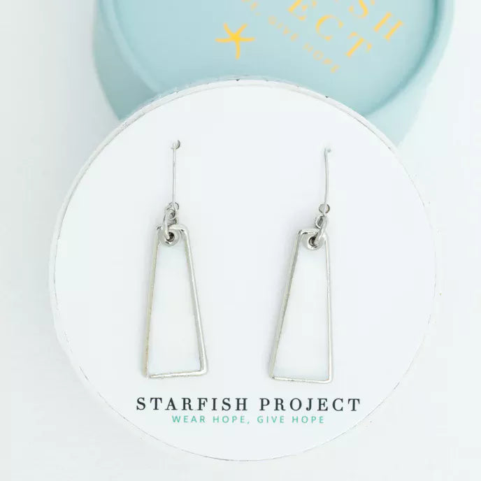 Pillar Mother of Pearl Earrings in Silver Box Shot