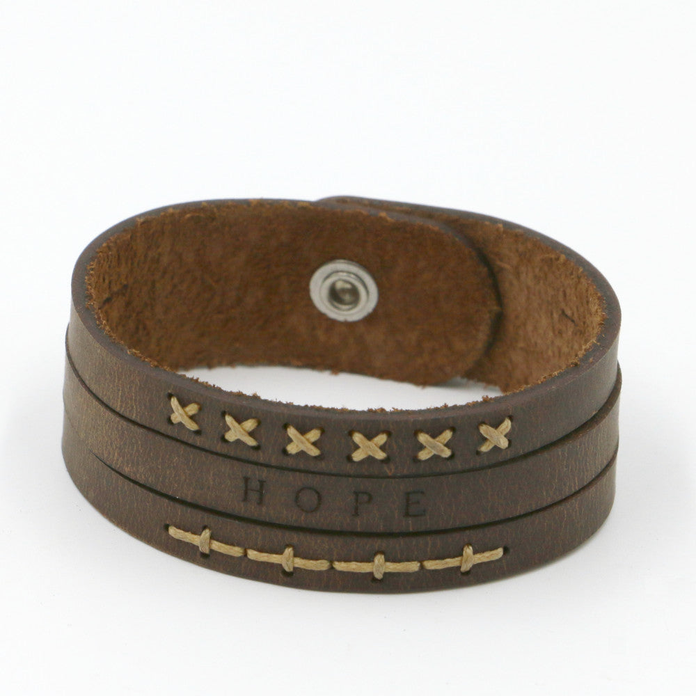 Hope - Three-Strand Leather Wristband
