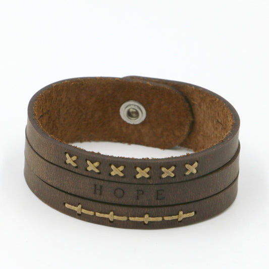 Hope - Three-Strand Leather Wristband