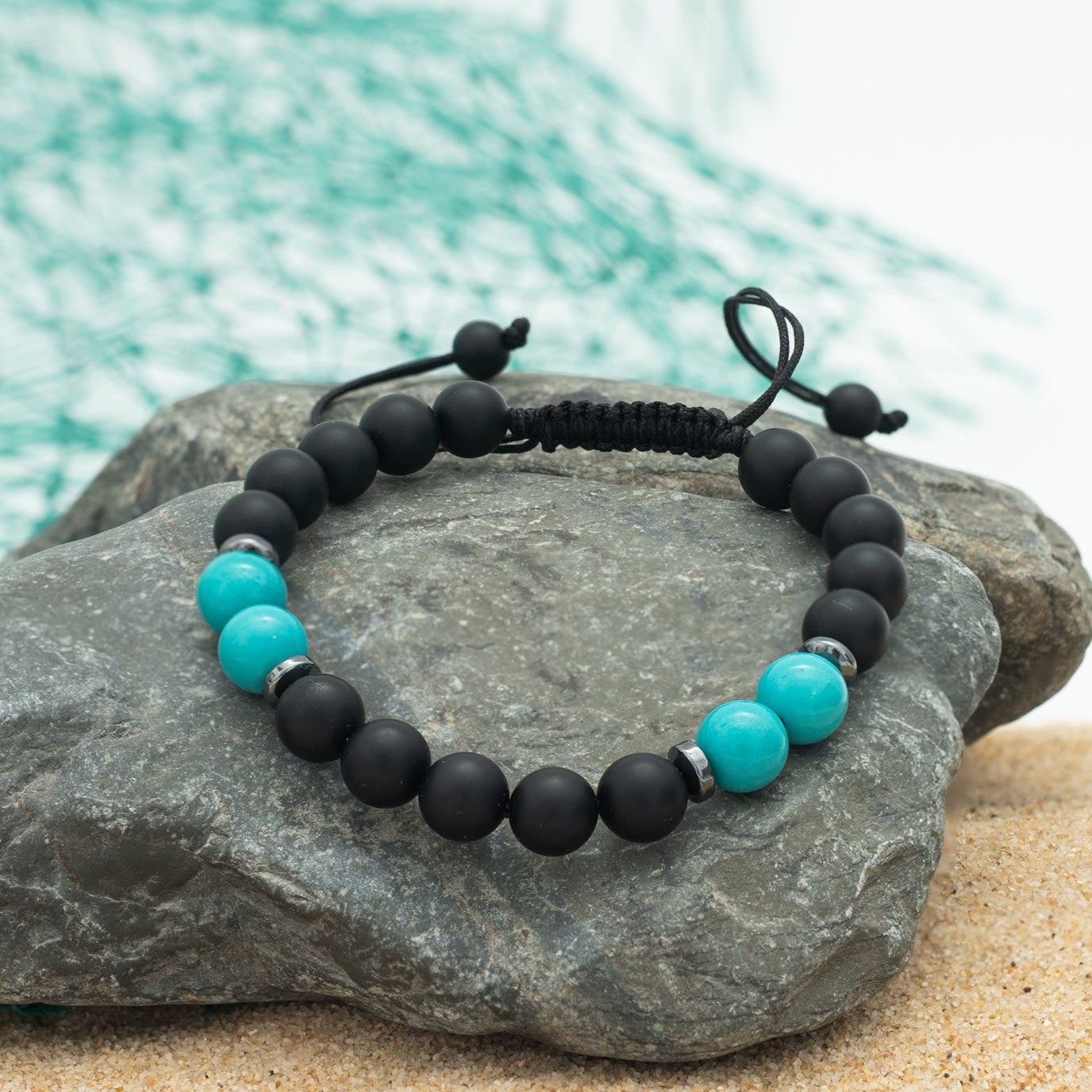 5 & 2 Teal/Black Unisex Bracelet