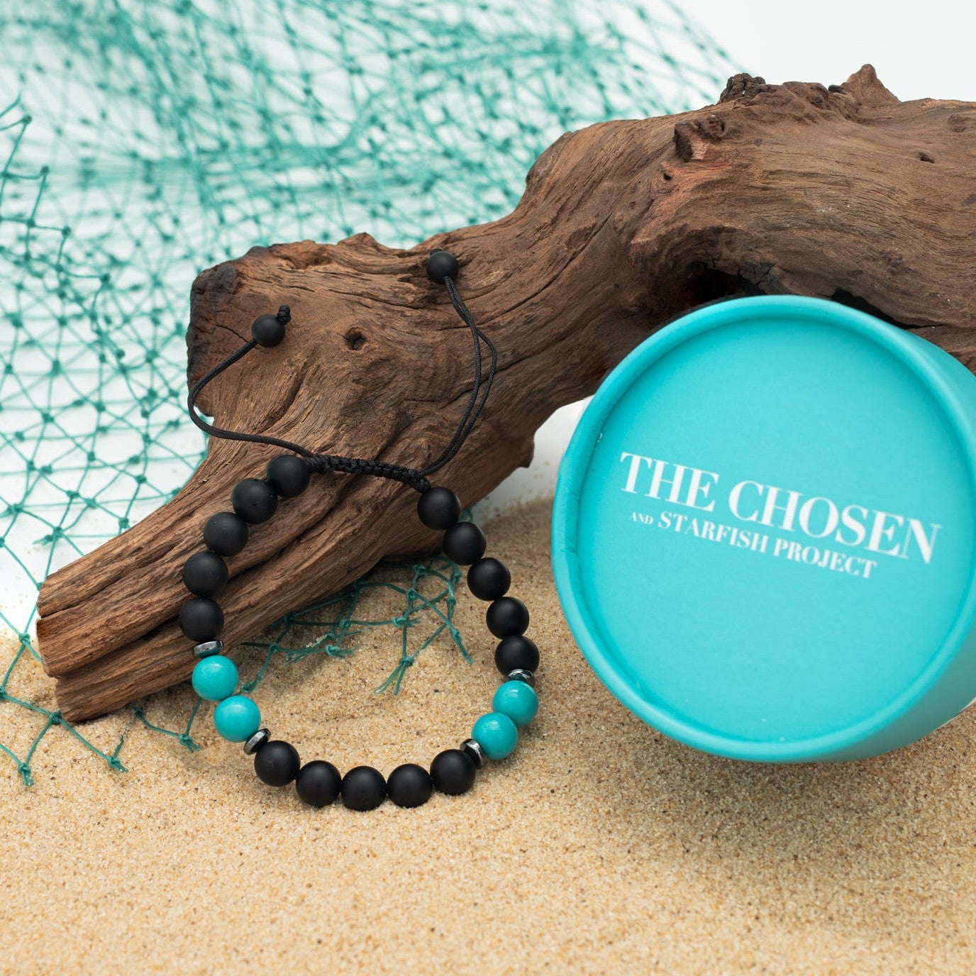 5 & 2 Teal/Black Unisex Bracelet