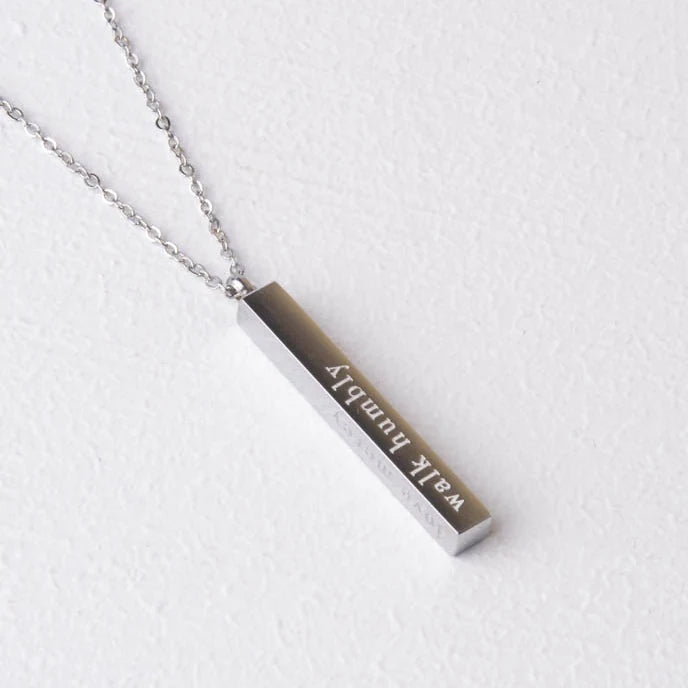Give Justice Silver Bar Necklace