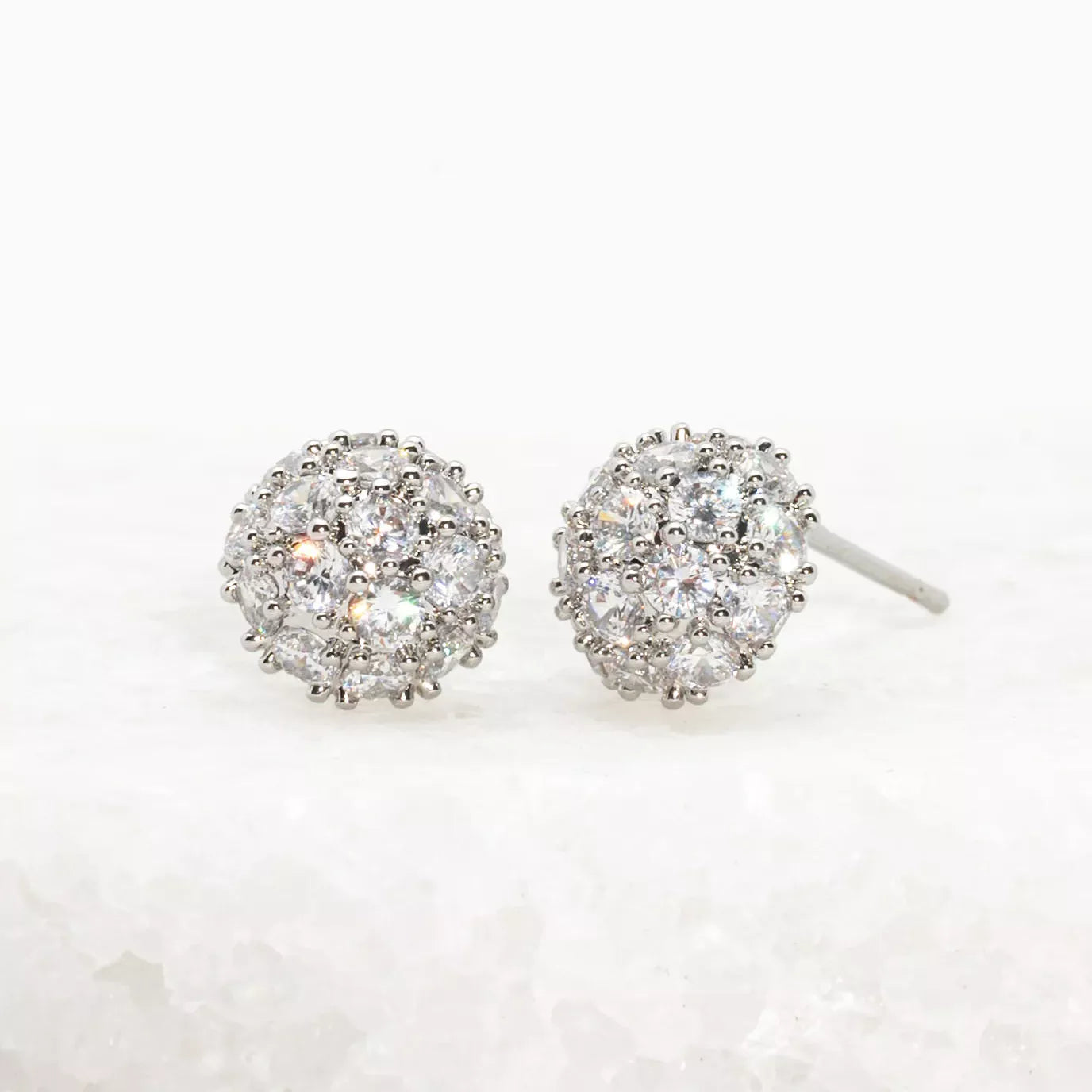 Lustre Bloom Studs in Platinum