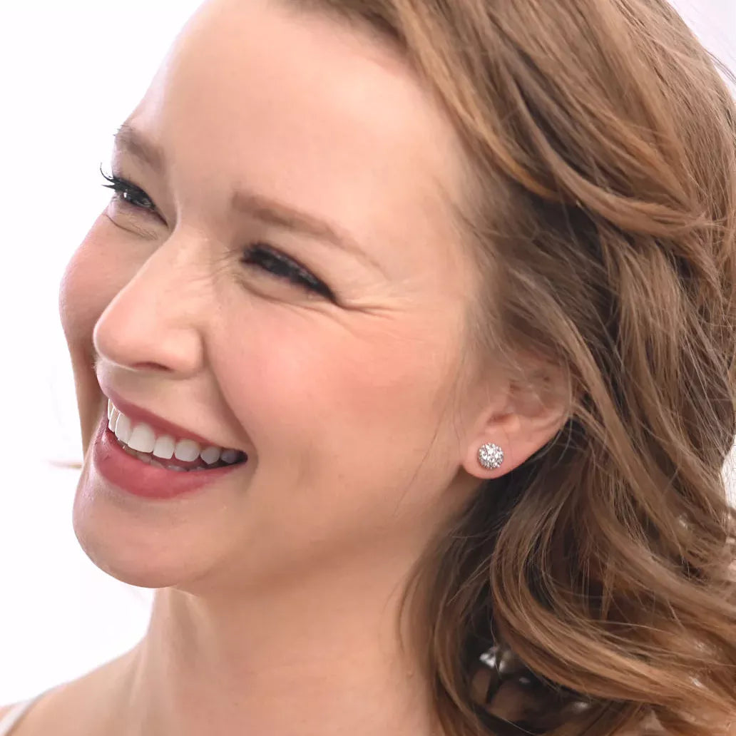 Lustre Bloom Studs in Platinum