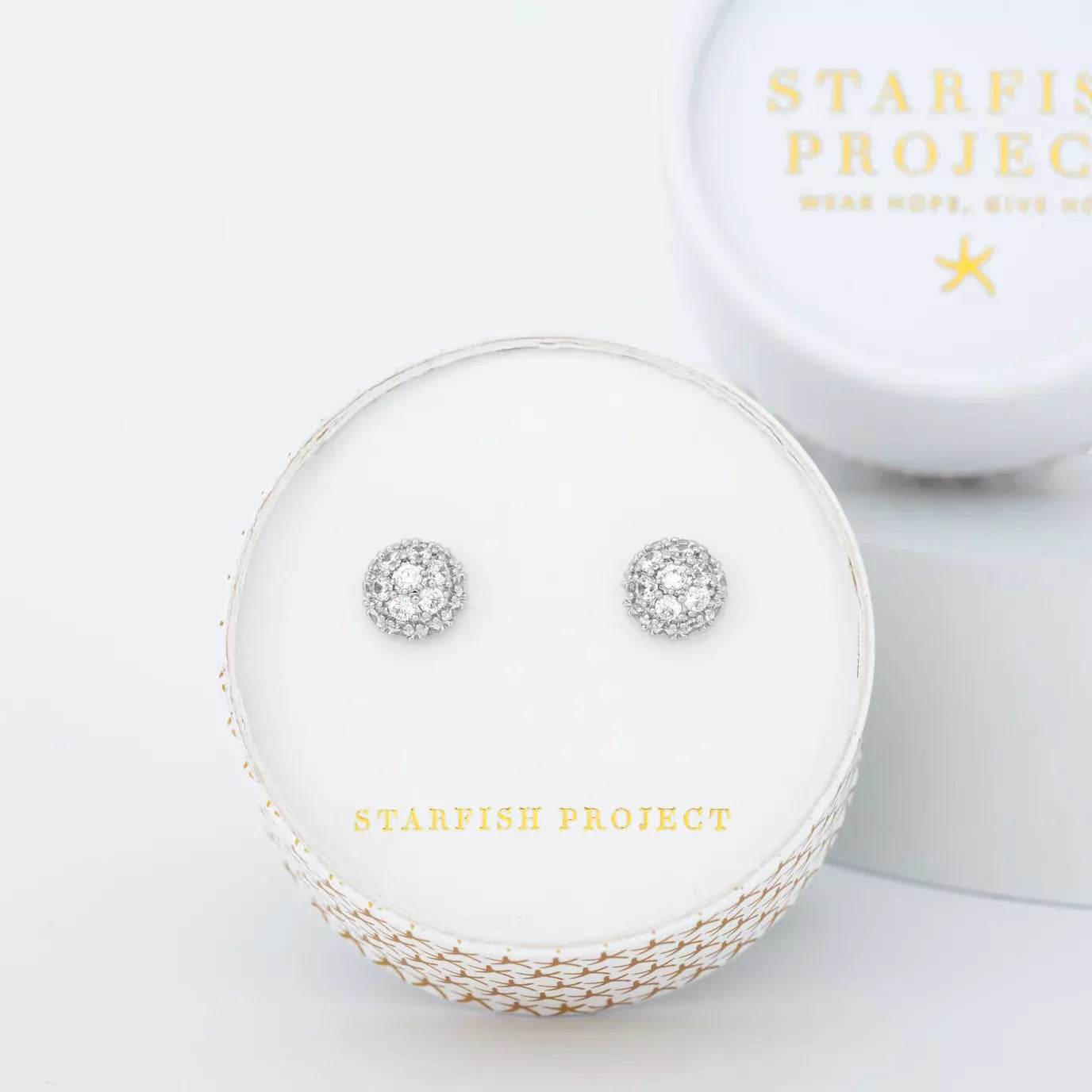 Lustre Bloom Studs in Platinum