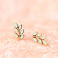 Rowen Leaf Stud Earrings in Mint