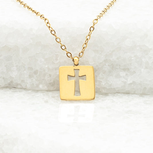 Axis Gold Cross Necklace