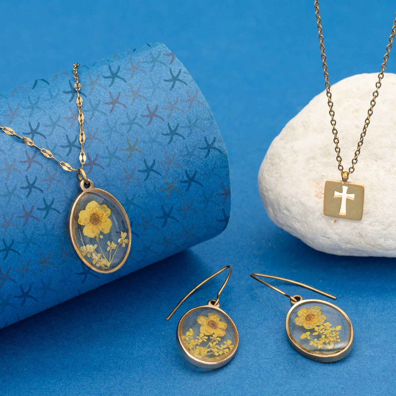 Axis Gold Cross Necklace