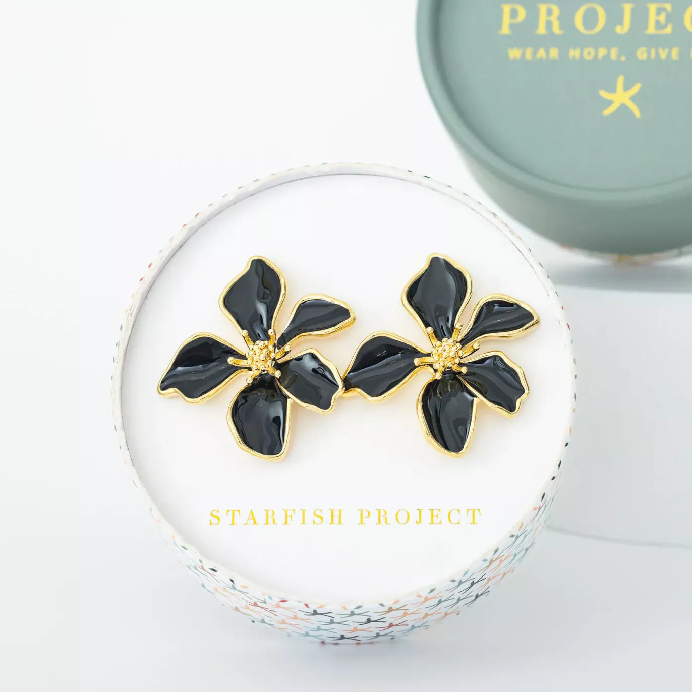 Bloom Earrings in Midnight Black