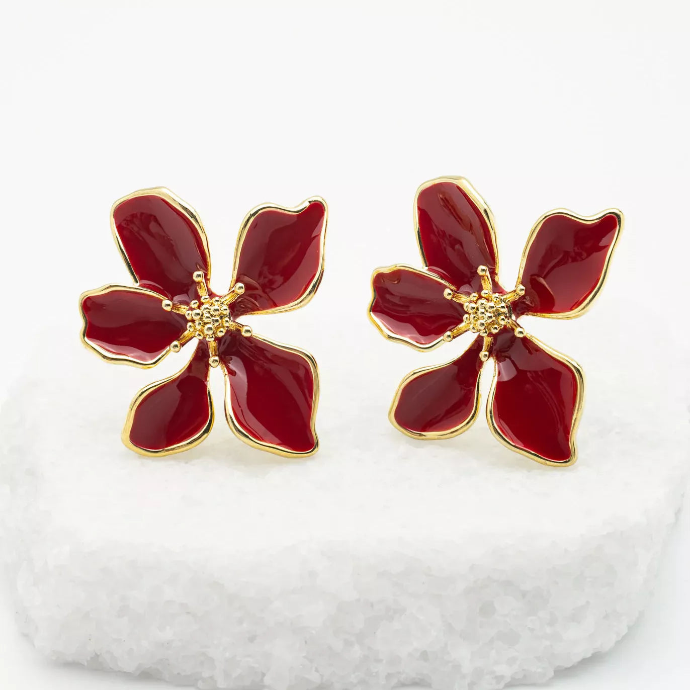 Bloom Earrings in Red