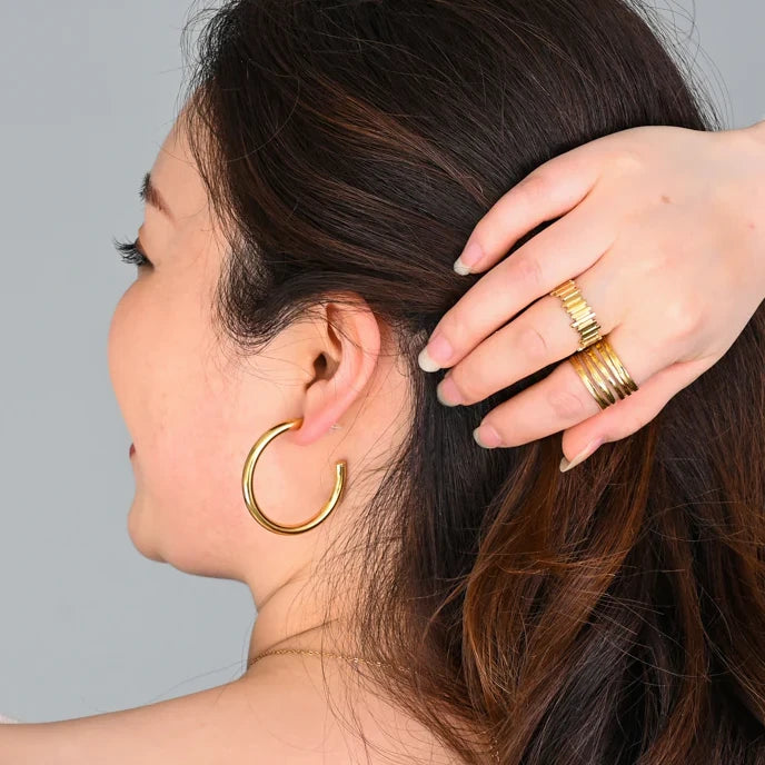 Classic Hoop Earrings in Gold