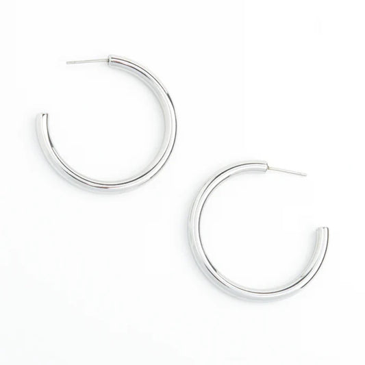 Classic Hoop Earrings in Silver