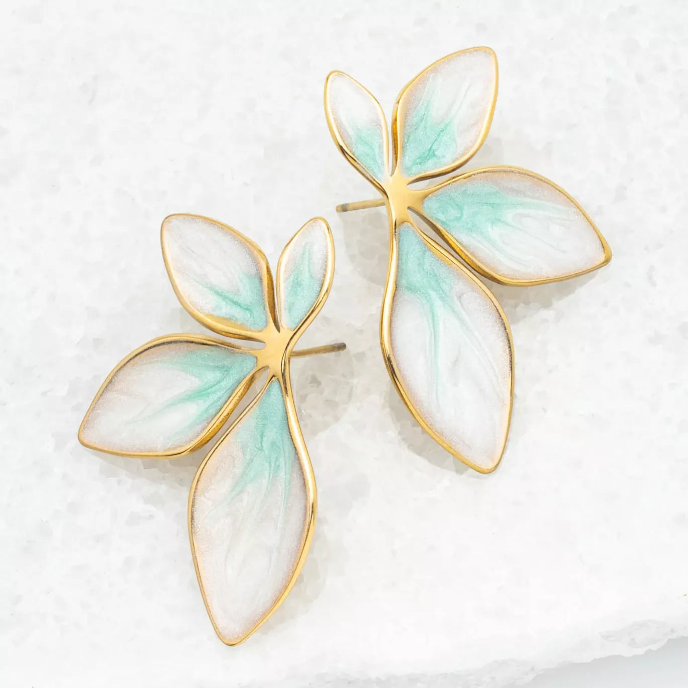 Flourish Mint Leaf Earrings