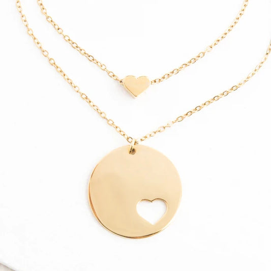 Forever In My Heart Necklace Set in Gold