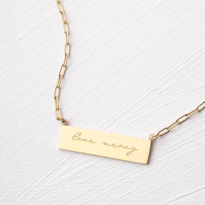 Give Mercy Gold Bar Necklace