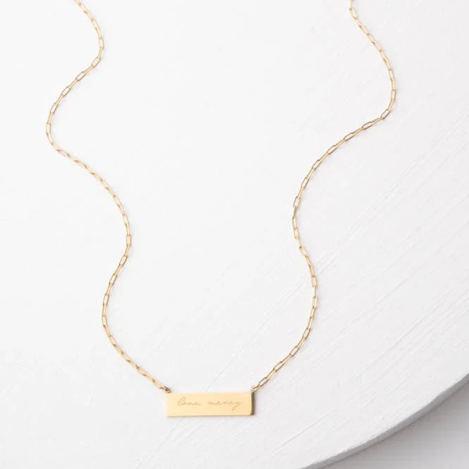 Give Mercy Gold Bar Necklace