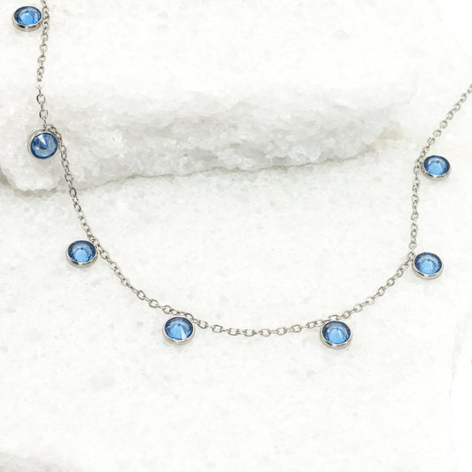 Guiding Lights Necklace in Silver & Blue