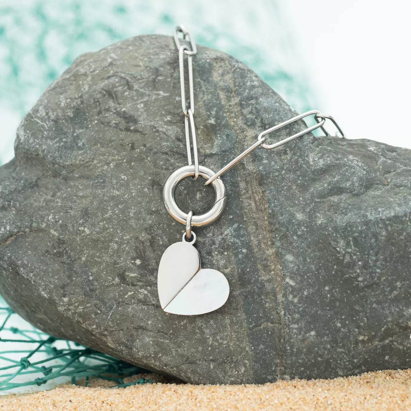 Heart of Mary Silver Necklace