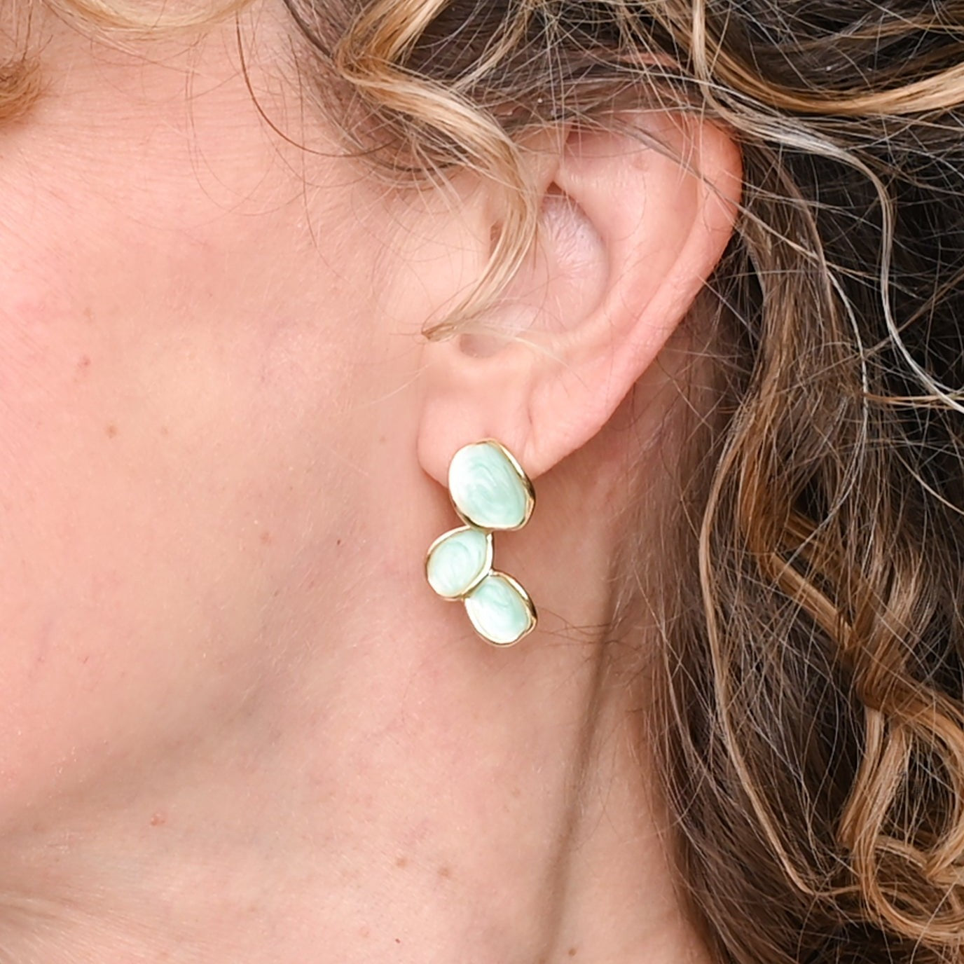 Hope Echo Earrings in Mint