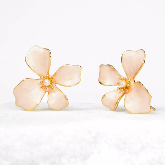 Hope in Bloom Earrings in Misty Rose