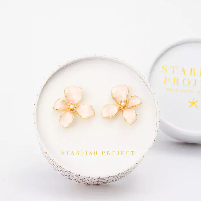 Hope in Bloom Earrings in Misty Rose