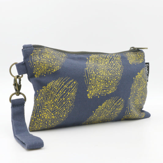 Cotton Accessory Pouch - Navy Feather