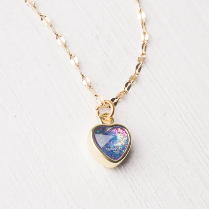 Wear Blue Gold Heart Necklace