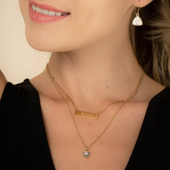 Wear Blue Gold Heart Necklace