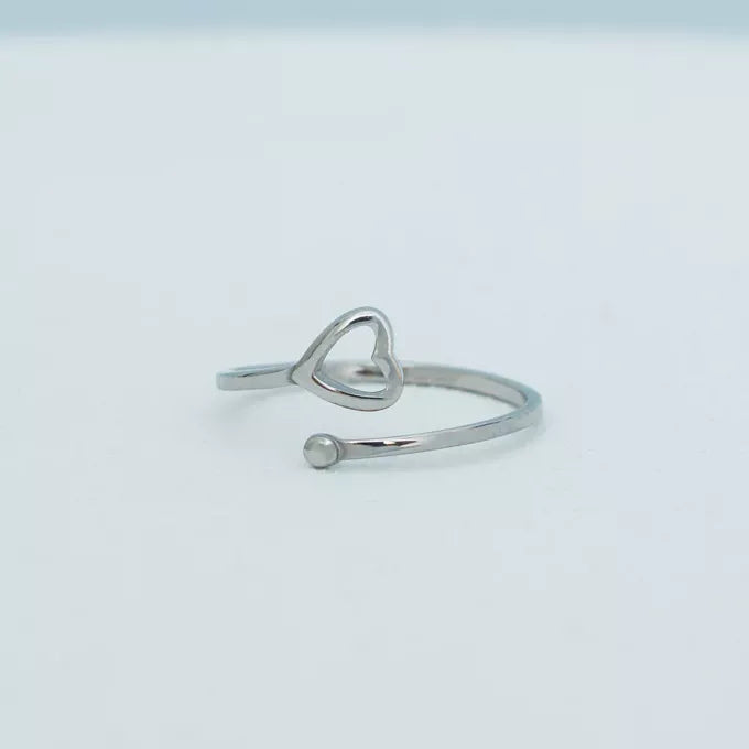 Ada Silver Heart Ring Product Shot