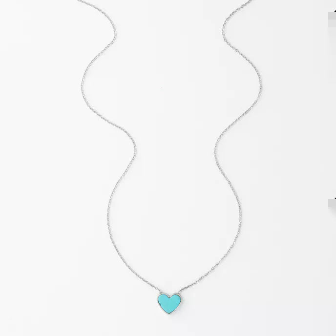 Bay Turquoise Heart Necklace Product Shot