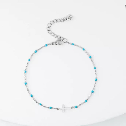 Hannah Blue Silver Bracelet Product Shot