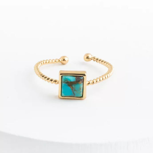 Jayne Turquoise Square Ring Product Shot